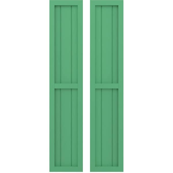 Ekena Millwork Americraft 3-Board Exterior Wood 2 Equal Panel Framed Board-n-Batten Shutters, ARW101BF311X57LPH, PR - ARW101BF311X57LPH