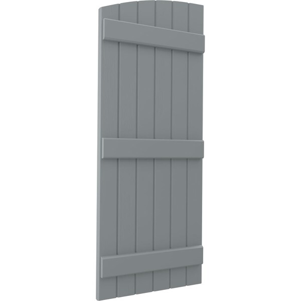 Ekena Millwork Americraft 6-Board (3 Batten) Wood Joined Board-n-Batten Shutters w/Ellipt Top, ARW401BE621X51CHH, PR - ARW401BE621X51CHH