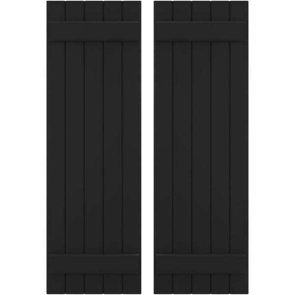 Ekena Millwork Americraft 5-Board (2 Batten) Exterior Real Wood Joined Board-n-Batten Shutters, ARW101BB518X72BLH, PR - ARW101BB518X72BLH