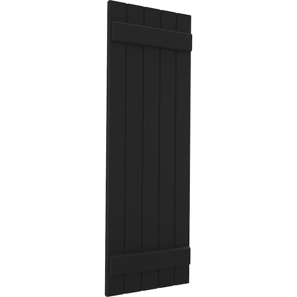 Ekena Millwork Americraft 5-Board (2 Batten) Exterior Real Wood Joined Board-n-Batten Shutters, ARW101BB518X72BLH, PR - ARW101BB518X72BLH