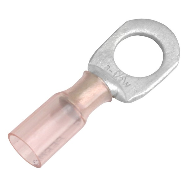 Terminal de anillo termocontraíble de 8 AWG Pacer - Tamaño de perno de 1/2 pulgada - Paquete de 25 - TE8-12R-25