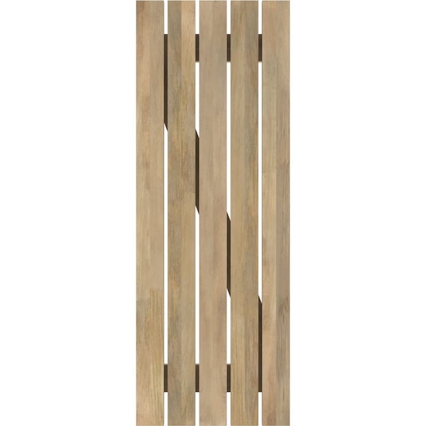 Ekena Millwork Americraft 5-Board (2 Batten) Wood Spaced Board-n-Batten Shutters w/ Z-Bar, ARW102SB519X31UNH, PR - ARW102SB519X31UNH