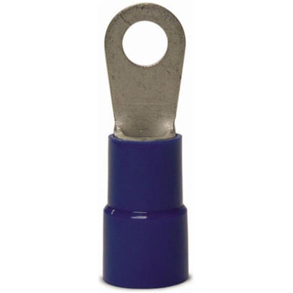 Gardner Bender 14-097 Terminal de anillo de 0.5 pulgadas, calibre 6, con barril aislado de vinilo - Azul; Paquete de 4 - 111661