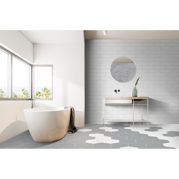 Msi Hexley Ecru 9 in.  X 10 in.  Hexagon Matte Porcelain Floor And Wall Tile, 14PK - ZOR-PT-0610