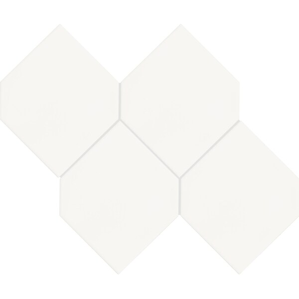 Daltile Retrospace Remix 6'' x 6'' Ceramic Hexagon Wall Tile in Glossy Modern White, 22PK - RS30HEX66UNDGL