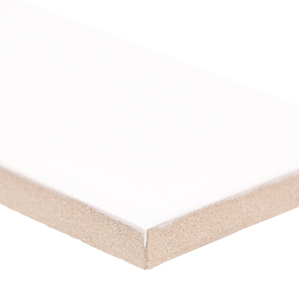 Msi Metro White Bullnose 2'' X 8'' Glossy Ceramic Wall Tile, 15PK - ZOR-PT-TR-0253