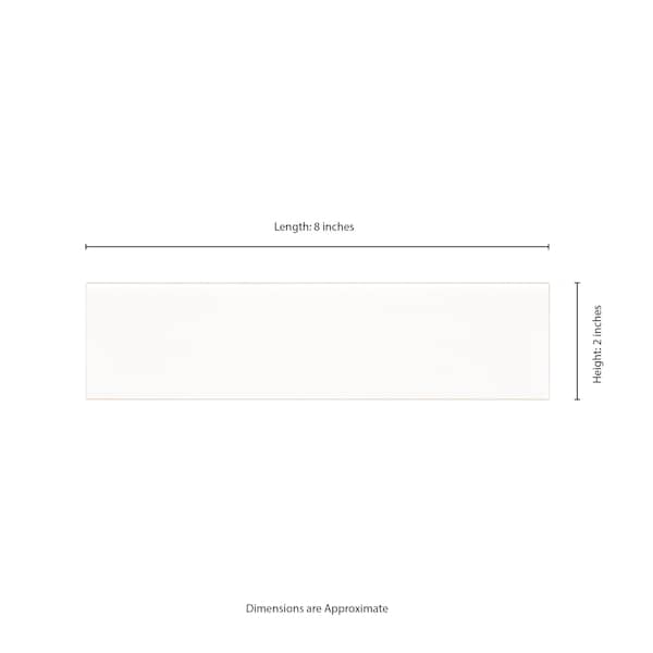 Msi Metro White Bullnose 2'' X 8'' Glossy Ceramic Wall Tile, 15PK - ZOR-PT-TR-0253