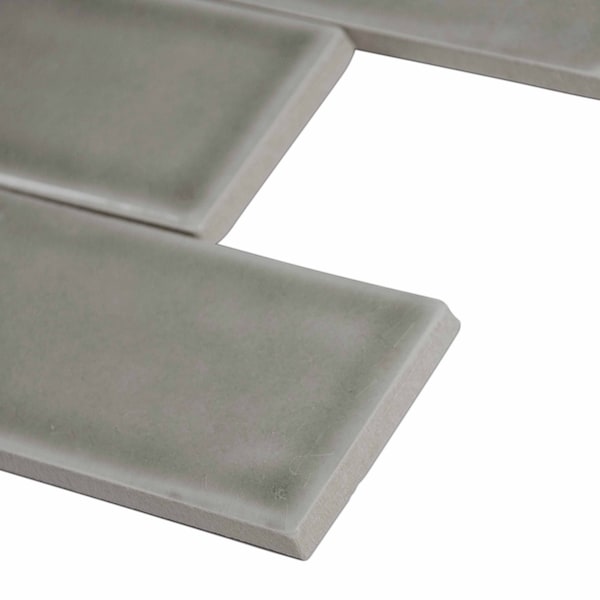 Msi Dove Gray Handcrafted 3 In. X 6 In. Glossy Ceramic Gray Subway Tile, 8PK - ZOR-MD-T-0116