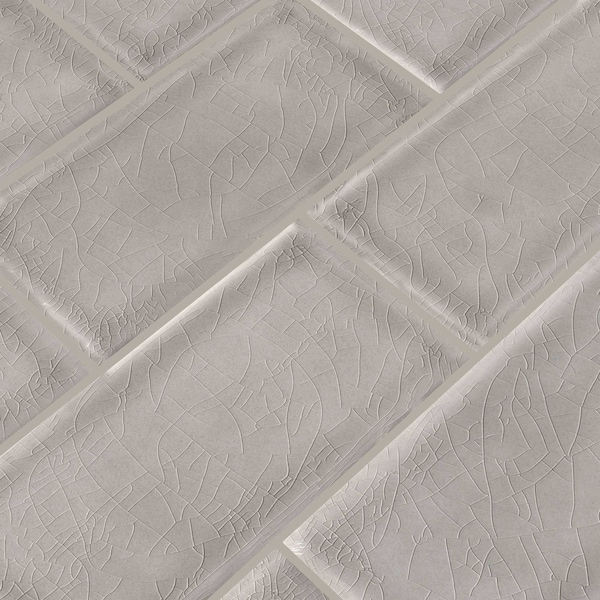 Msi Dove Gray Handcrafted 3 In. X 6 In. Glossy Ceramic Gray Subway Tile, 8PK - ZOR-MD-T-0116