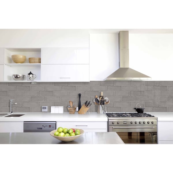 Msi Dove Gray Handcrafted 3 In. X 6 In. Glossy Ceramic Gray Subway Tile, 8PK - ZOR-MD-T-0116