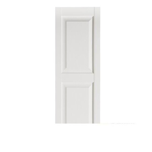 Mr Mxyzptlk Perfect Shutters IR521559001 Premier Raised Panel Exterior Decorative Shutters; White - 15 x 59 in. - IR521559001