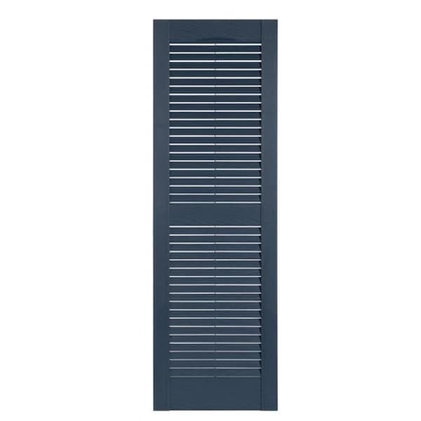 Mr Mxyzptlk Premier Louver Exterior Decorative Shutter, Bedford Blue - 15 x 43 in. - IL501543004