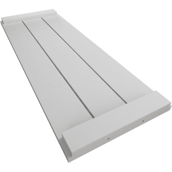 Ekena Millwork Rustic Three Board Joined Board-n-Batten Smooth Faux Wood Shutters w/End Batten, 16 1/2W x 32H, PR - SHUBJE16X32SMPR