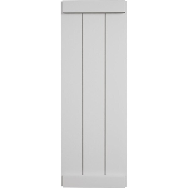 Ekena Millwork Rustic Three Board Joined Board-n-Batten Smooth Faux Wood Shutters w/End Batten, 16 1/2W x 32H, PR - SHUBJE16X32SMPR