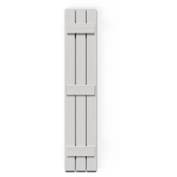 Ekena Millwork Timberthane Faux Rustic Three Board Spaced Board-n-Batten Faux Wood Shutters, 17 1/8W x 75H, PR - FBS06S17X075RUF