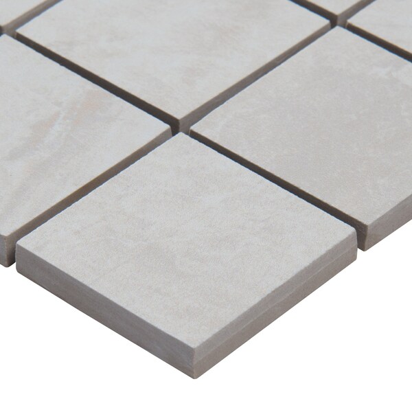 Msi Praia Crema 12 In. X 12 In. X 9Mm Glazed Ceramic Mesh-Mounted Mosaic Tile, 8PK - ZOR-MD-0473