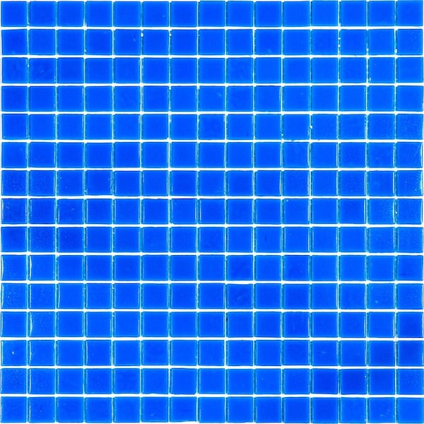 Apollo Tile Dune 12 in. x 12 in. Glossy Denim Blue Glass Mosaic Wall and Floor Tile 20 sq. ft./case, 20PK - APLSA88BL505A