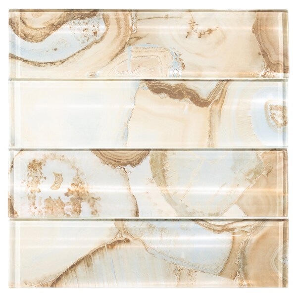 Andova Tiles ANDOVA TILES Myst 3" x 12" Glass Marble Look Subway Wall Tile, PK15 - ANDMYS245