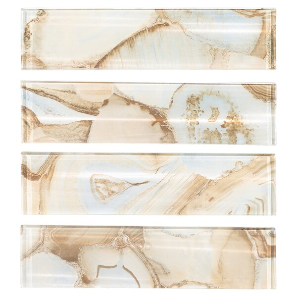 Andova Tiles ANDOVA TILES Myst 3" x 12" Glass Marble Look Subway Wall Tile, PK15 - ANDMYS245