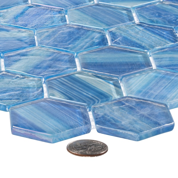 Andova Tiles SAMPLE- Rochelle 2 in. Hex Glass Mosaic Wall Tile - SAM-ANDROC1008