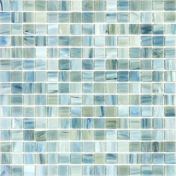 Apollo Tile Celestial 12 in. x 12 in. Glossy Pearl Blue Glass Mosaic Wall and Floor Tile 20 sq. ft./case, 20PK - APLST88GR707A