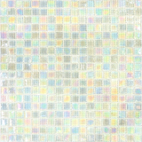 Apollo Tile Skosh 11.6inx11.6in Glossy Rainbow White Glass Mosaic Wall and Floor Tile 18.69 sqft/case, 20PK - APLNB88WH111A