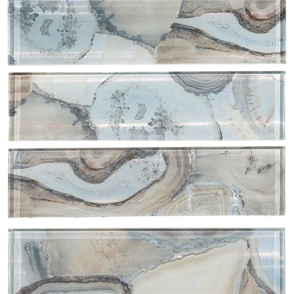 Andova Tiles ANDOVA TILES Myst 3" x 12" Glass Marble Look Subway Wall Tile, PK15 - ANDMYS244