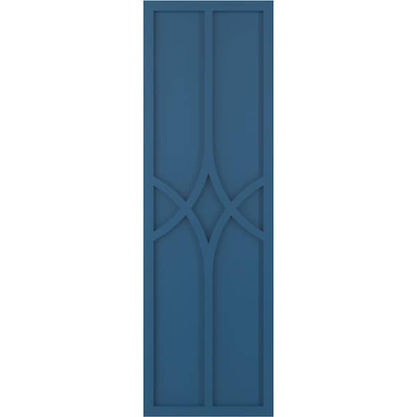 Ekena Millwork True Fit PVC Cedar Park Fixed Mount Shutters, Sojourn Blue, 12W x 59H, PR - TFP001CP12X059HB
