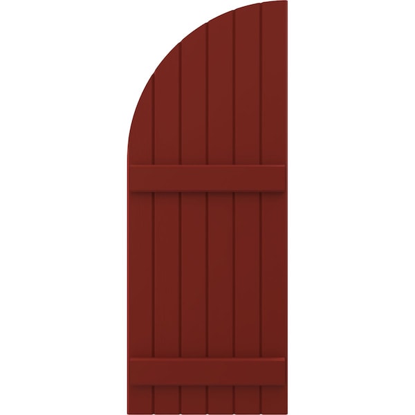 Ekena Millwork Americraft 6-Board (2 Batten) Wood Joined Board-n-Batten Shutters w/ Arch Top, ARW101BQ621X70MRH, PR - ARW101BQ621X70MRH
