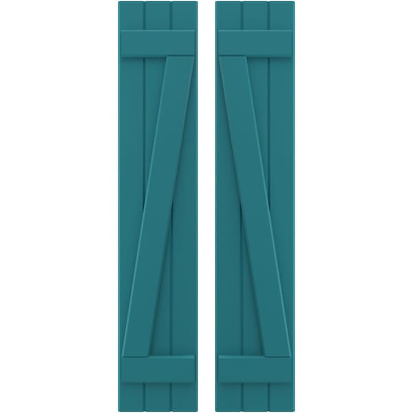 Ekena Millwork Americraft 3-Board (2 Batten) Wood Joined Board-n-Batten Shutters w/ Z-Bar, ARW102BB311X33ANH, PR - ARW102BB311X33ANH