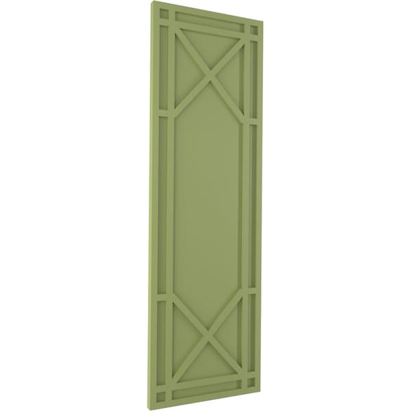 Ekena Millwork True Fit PVC Bungalow Fixed Mount Shutters, Moss Green, 15W x 29H, PR - TFP001BG15X029MG