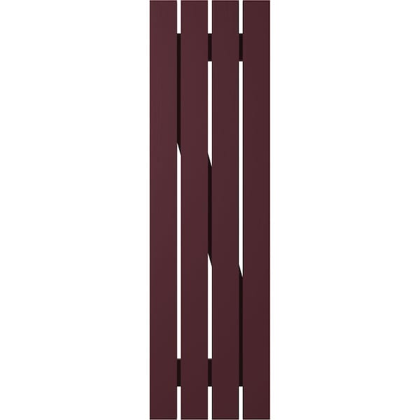 Ekena Millwork Americraft 4-Board (2 Batten) Wood Spaced Board-n-Batten Shutters w/ Z-Bar, ARW102SB415X63WRH, PR - ARW102SB415X63WRH