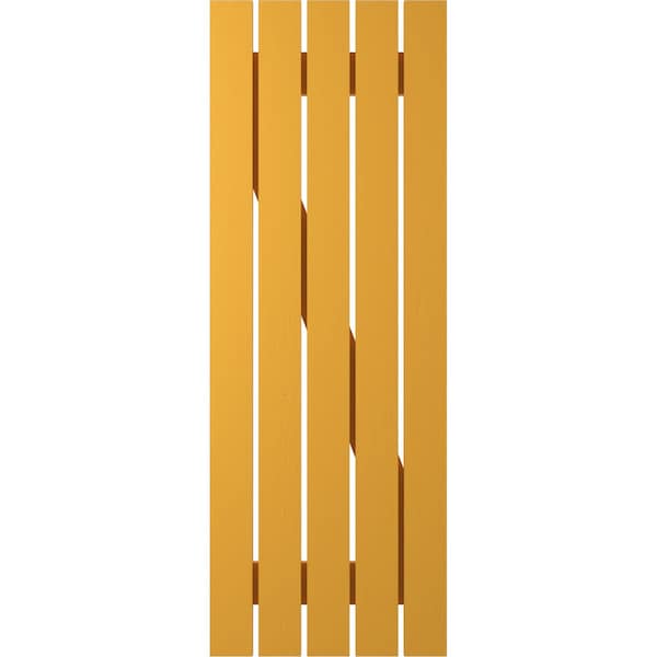 Ekena Millwork Americraft 5-Board (2 Batten) Wood Spaced Board-n-Batten Shutters w/ Z-Bar, ARW102SB519X73TUH, PR - ARW102SB519X73TUH