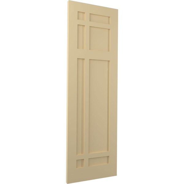 Ekena Millwork True Fit PVC San Juan Capistrano Mission Style Fixed Mount Shutters, Natural Twine, 12W x 31H, PR - TFP001SJ12X031NT