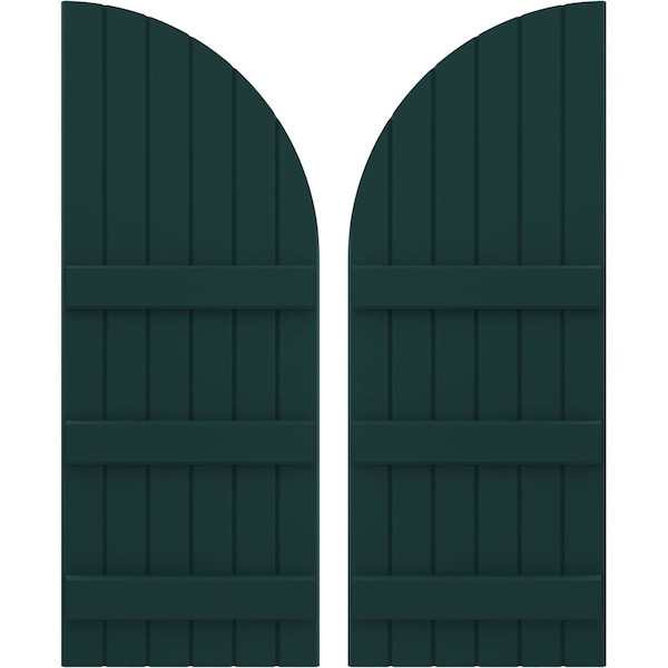Ekena Millwork Americraft 6-Board (3 Batten) Wood Joined Board-n-Batten Shutters w/ Arch Top, ARW401BQ621X54FGH, PR - ARW401BQ621X54FGH