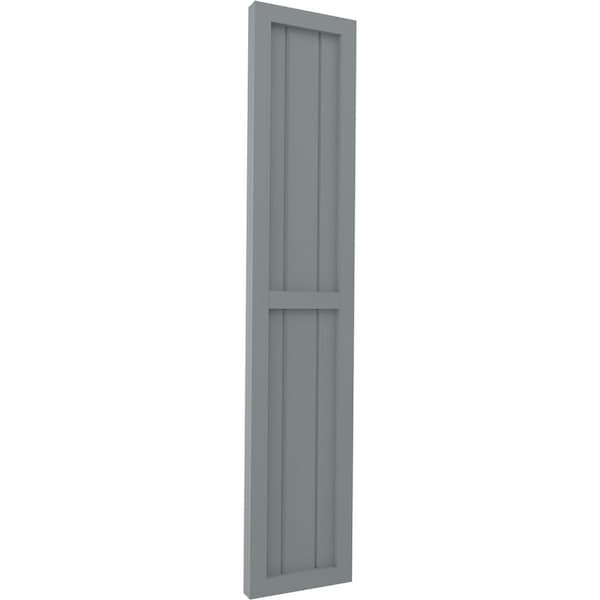 Ekena Millwork Americraft 3-Board Exterior Wood 2 Equal Panel Framed Board-n-Batten Shutters, ARW101BF311X55CHH, PR - ARW101BF311X55CHH
