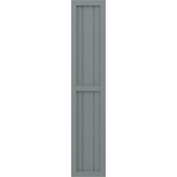 Ekena Millwork Americraft 3-Board Exterior Wood 2 Equal Panel Framed Board-n-Batten Shutters, ARW101BF311X55CHH, PR - ARW101BF311X55CHH
