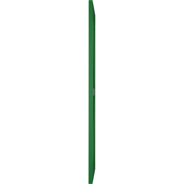 Ekena Millwork True Fit PVC Two Equal Panel Farmhouse Fixed Mount Shutters w/Z-Bar, Viridian Green, 15W x 44H, PR - TFP102FH15X044HG