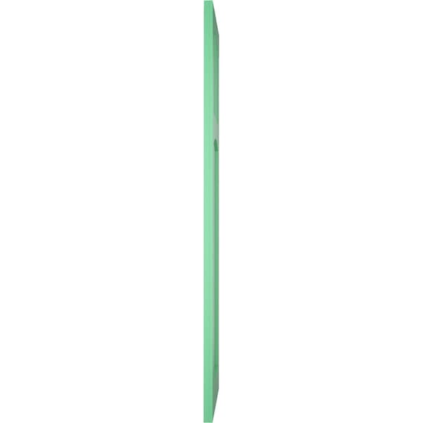Ekena Millwork True Fit PVC San Miguel Mission Style Fixed Mount Shutters, Lilly Pads, 15W x 66H, PR - TFP001SM15X066LP