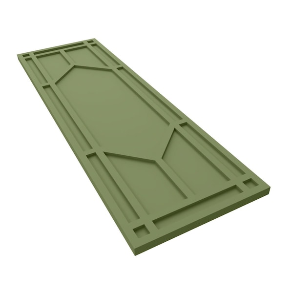 Ekena Millwork True Fit PVC Shaker Fixed Mount Shutters, Moss Green, 15W x 54H, PR - TFP001SK15X054MG