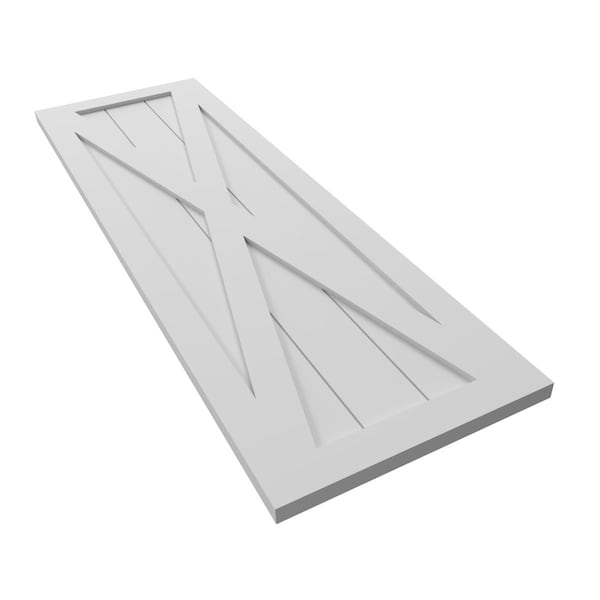 Ekena Millwork True Fit PVC Single X-Board Farmhouse Fixed Mount Shutters, White, 18W x 49H, PR - TFP001FH18X049WH