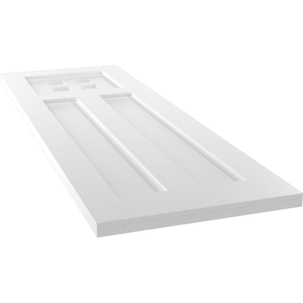 Ekena Millwork True Fit PVC San Antonio Mission Style Fixed Mount Shutters, White, 15W x 74H, PR - TFP001ST15X074WH