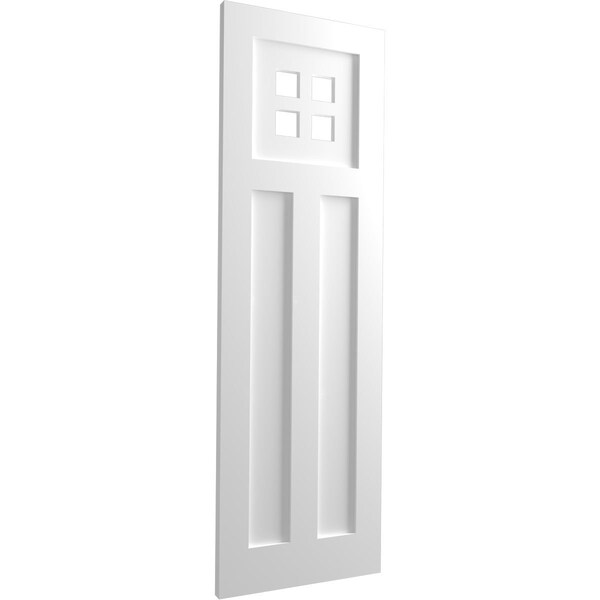 Ekena Millwork True Fit PVC San Antonio Mission Style Fixed Mount Shutters, White, 15W x 74H, PR - TFP001ST15X074WH