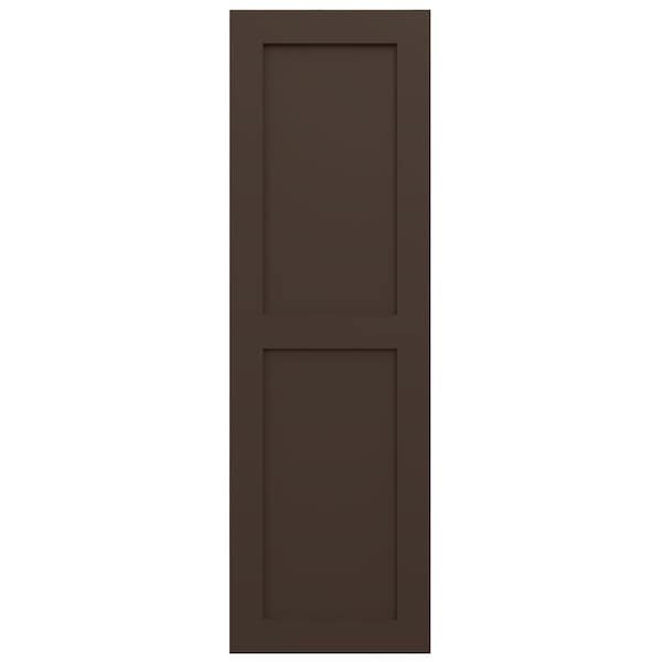 Ekena Millwork True Fit PVC Two Equal Flat Panel Shutters, Raisin Brown, 18W x 78H, PR - TFP101FPF18X078TB