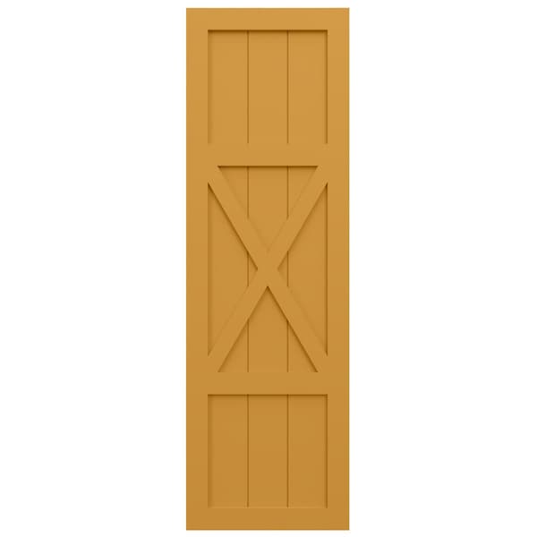Ekena Millwork True Fit PVC Center X-Board Farmhouse Fixed Mount Shutters, Turmeric , 18W x 35H, PR - TFP107FH18X035TU
