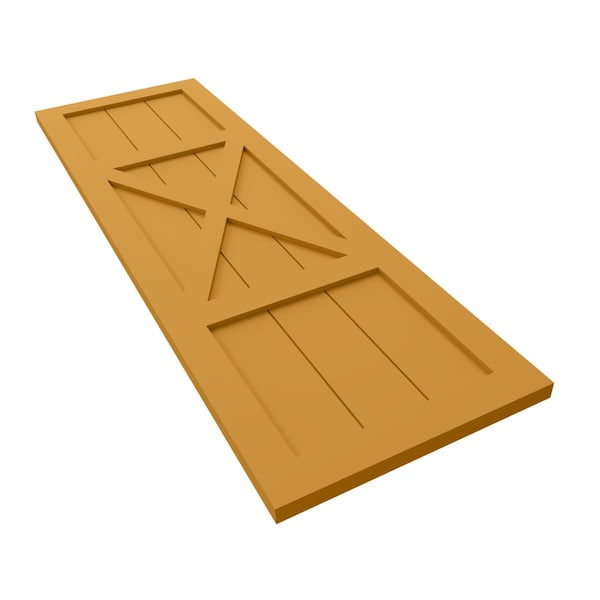 Ekena Millwork True Fit PVC Center X-Board Farmhouse Fixed Mount Shutters, Turmeric , 18W x 35H, PR - TFP107FH18X035TU