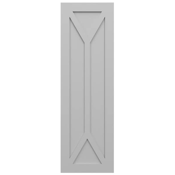 Ekena Millwork True Fit PVC San Carlos Mission Style Fixed Mount Shutters, Primed, 18"W x 44"H - TFP001SC18X044PR