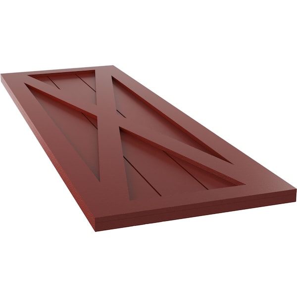 Ekena Millwork True Fit PVC Single X-Board Farmhouse Fixed Mount Shutters, Pepper Red, 15W x 67H, PR - TFP001FH15X067MR