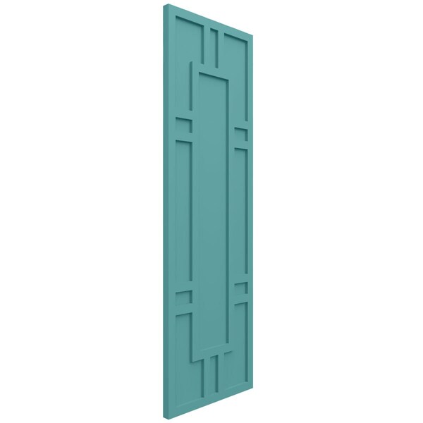 Ekena Millwork True Fit PVC Hastings Fixed Mount Shutters, Pure Turquoise, 15W x 38H, PR - TFP001HS15X038PT