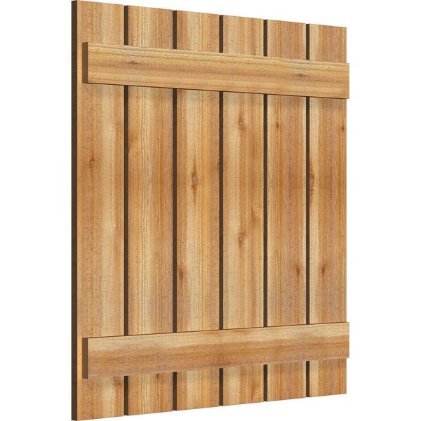 Ekena Millwork Spaced Board-n-Batten Shutters, Rough Sawn Western Red Cedar, 34 3/4W x 35H, PR - RBS06S35X035RWR